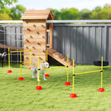 Dog Agility Training Equipment, 4 PCS Obstacle Course with Height Adjustable Jump Hurdle and Bag