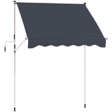 6.6'x5' Manual Retractable Patio Awning Sun Shelter Window Door Deck Canopy