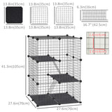 39 Pcs Small Animal Cage Bunny Hutch Portable Metal Wire with Ramps for Kitten Chinchilla