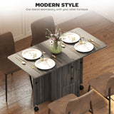 Table à manger pliante, table de cuisine roulante avec tiroirs de rangement et armoire, table à abattants sur roulettes