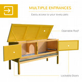 Clapier à lapins en bois, Cage pour lapins intérieur extérieur avec plateau coulissant et toit ouverture, Cage pour petits animaux