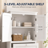 Bathroom Storage Cabinet, Narrow Bathroom Cabinet with 2 Drawers, Adjustable Shelf for Living Room