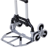 6-Wheels Stair Climber Hand Truck, Dolly Heavy Duty Folding Steel Load Cart with Adjustable Telescoping Handle for Moving