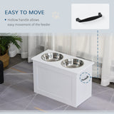 Large Elevated Pet Feeder with Storage Dog Pet Diner Function 2 Stainless Steel Dog Bowls Elevated Base for Large Dogs and Other Large Pet