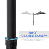 8.5FT Offset Patio Umbrella with 360° Rotation, Outdoor Cantilever Roma Parasol Hanging Sun Shade Canopy Shelter with Cross Base