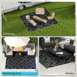 Reversible Outdoor Rug Waterproof Plastic Straw RV Rug with Carry Bag, 8' x 10'