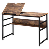 Adjustable Drafting Table Art Desk Drawing Table Craft Desk Workstation for Painting Multifunctional Writing Desk with Tiltable Tabletop and Storage Shelf