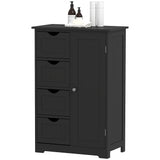 Bathroom Storage Cabinet, Floor Cabinet with Adjustable Shelf and 4 Drawers