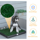 Dog Grass Pad with Tray, Doggy Bathroom Toilet Potty Tray Indoor Outdoor Puppy Potty Training (51 x 63 CM)