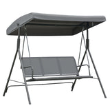 3-Seater Swing Chair Covered Garden Hammock A-Frame Outdoor Porch Glider Sling Seat with Adjustable Canopy Cover