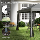 10' x 10' Pop Up Canopy Tent Gazebo, Foldable Canopy Tent with Zipper Mesh Sidewalls