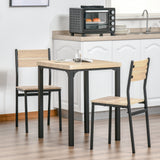 Ensemble table et 2 chaises de salle à manger, table de cuisine 3 pièces et chaises avec pieds en métal pour petits espaces