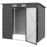 Remise de rangement de jardin galvanisée 6 x 4FT, abri métallique extérieur avec portes doubles et 2 évents