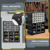 Plastic 39 Drawer Parts Organiser Wall Mount Storage Cabinet for Small Nuts Bolts Tool Set of 2
