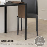 Square Kitchen Table for 2-4 People, Dining Table with Glass Top and Steel Legs for Dining Room