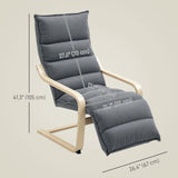 Accent Chair, Velvet Upholstered Living Room Chair with Footrest, Wood Frame