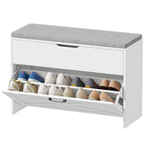 Shoe Storage Bench with Flip Drawer and Lift Top Storage