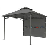 10' x 10' Patio Gazebo, Double Roof Outdoor Gazebo Canopy Shelter with Storage, Metal Frame