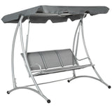 3 Seat Metal Swing Chair Hammock w/ Canopy Cover Heavy Duty Patio Garden Outdoor