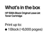 HP 508A Black Original LaserJet Toner Cartridge, 6000 Pages