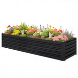 8'x2.6'x1.5' Galvanized Raised Bed, Large Elevated Planter Box for Growing Flowers