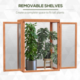 Wooden 2 Tier Cold Frame Greenhouse Polycarbonate Plant Grow House Portable Garden