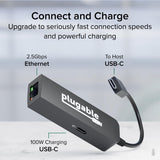 ADAPTATEUR ETHERNET USB-C PLUGABLE 2,5GBPS ADAPTATEUR 100W POWER DELIVERY
