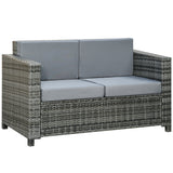 Causeuse de Patio 2 Places, Chaise Canapé Rotin Luxe d'Extérieur, Meuble de Jardin Rotin Tous Temps avec Coussin pour Balcon