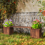 Garden Planter with Raised Garden Bed Bench for Patio Park, 69.25