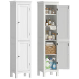 Tall Bathroom Cabinet, Freestanding Storage Organizer with Adjustable Shelves and Cupboards