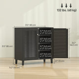 Shoe Cabinet with Adjustable Shelves Shoe Storage Cabinet with 2 Doors for Entryway Hallway