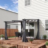 Metal Pergola with Sliding Roof Canopy, 10' x 10'