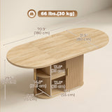 Dining Table Modern Farmhouse Kitchen Table Under-Table Cabinet