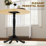 Dining Table for 2-4 People, Modern Round Kitchen Table with Pedestal Steel Base