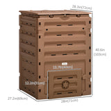 Compost Bin, Garden Composter with 80 Vents and 2