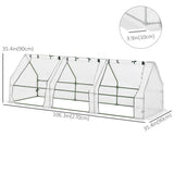 6' x 3' x 3' Portable Tunnel Greenhouse Outdoor Garden Mini with Large Zipper Doors & Water/UV PE Cover