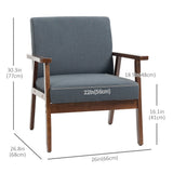 Fauteuils d'appoint modernes avec siège rembourré, fauteuil en tissu aspect lin pour chambre à coucher