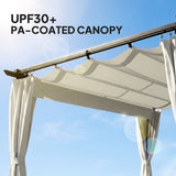 10' x 13' Pergola with Retractable Canopy and Curtains