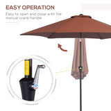 8.5FT Patio Umbrella, Round Garden Parasol with 6 Ribs, Market Sunshade Tilt Canopy w/ Crank Handle for Outdoor