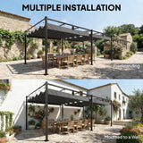 19' x 10' Pergola with Retractable Canopy