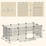 Small Animal Cage Waterproof Mat DIY Animal Playpen for Guinea Pigs Rabbits 12 Panels and Door
