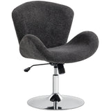 Swivel Office Chair, Velvet Desk Chair with Wide Bucket Seat, Tilt Function and Round Base