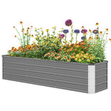 6' x 1.5' x 1.3' Galvanized Raised Garden Bed, Elevated Large Metal Planter Box w/ Install Gloves