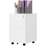 Classeur vertical en acier avec roues, classeur verrouillable à 3 tiroirs avec barre de suspension ajustable pour format A4, lettre et légal