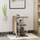 Folding Computer Desk with Storage Shelves, Study Writing Table Laptop Desk with 6 Wheels for Bedroom Home Office Workstation