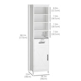 Tall Bathroom Storage Cabinet, Free Standing Bathroom Cabinet Slim Side Organizer w/ 3-Tier Open Shelf, and Drawer