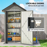 Outdoor Storage Shed with Lockable Door, Metal Garden Shed with 4 Vents for Backyard Patio