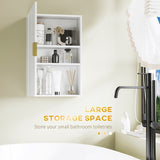 Bathroom Medicine Cabinet, Modern Wall Cabinet with Adjustable Shelves and Single Door for Laundry Room
