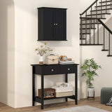 Bathroom Medicine Cabinet, Wall Cabinet with 2 Doors and Adjustable Shelf