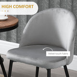 Modern Dining Chairs, Mid-Back Velvet-touch Upholstery Side Chair, Set of 4